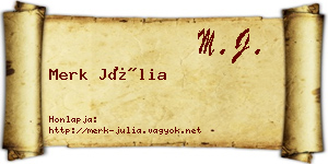 Merk Júlia névjegykártya